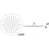 Ikon Kara 300mm Round Shower Rose